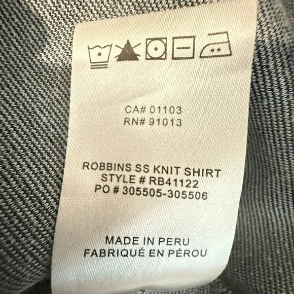 Robert Barakett Robbins Knit Button-Down Shirt Men’s XXL Gray Short Sleeve - Picture 10 of 11